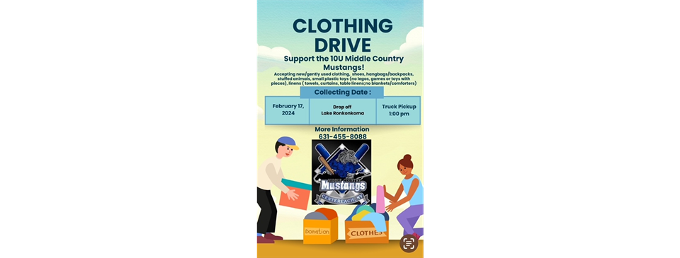 Clothing Drive for 10u Mustangs Fundraiser