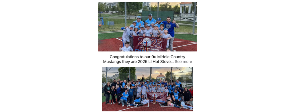 9u Mustangs 2025 Hot Stove Champions